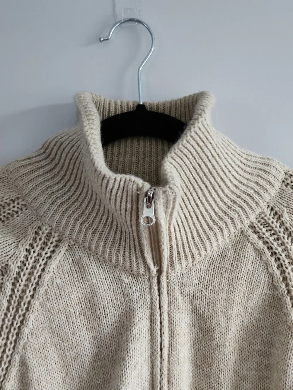 NWOT Boutique Argentinian Knit Full Zip Mock Neck Sweater Cardigan - Size Large